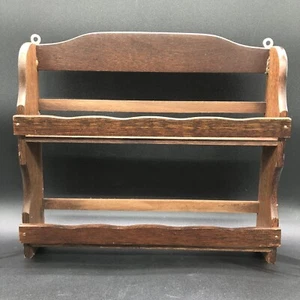 Vtg Wood Two-Tier Spice Rack Wall Mount or Freestanding Organizer 11" Wide 10" T - Picture 1 of 9
