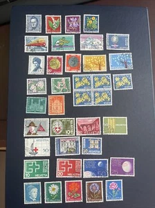 1961-1963 Switzerland Helvetia Used/CTO 33 Stamps (included 5 Full Sets),1 Bloc - Picture 1 of 10