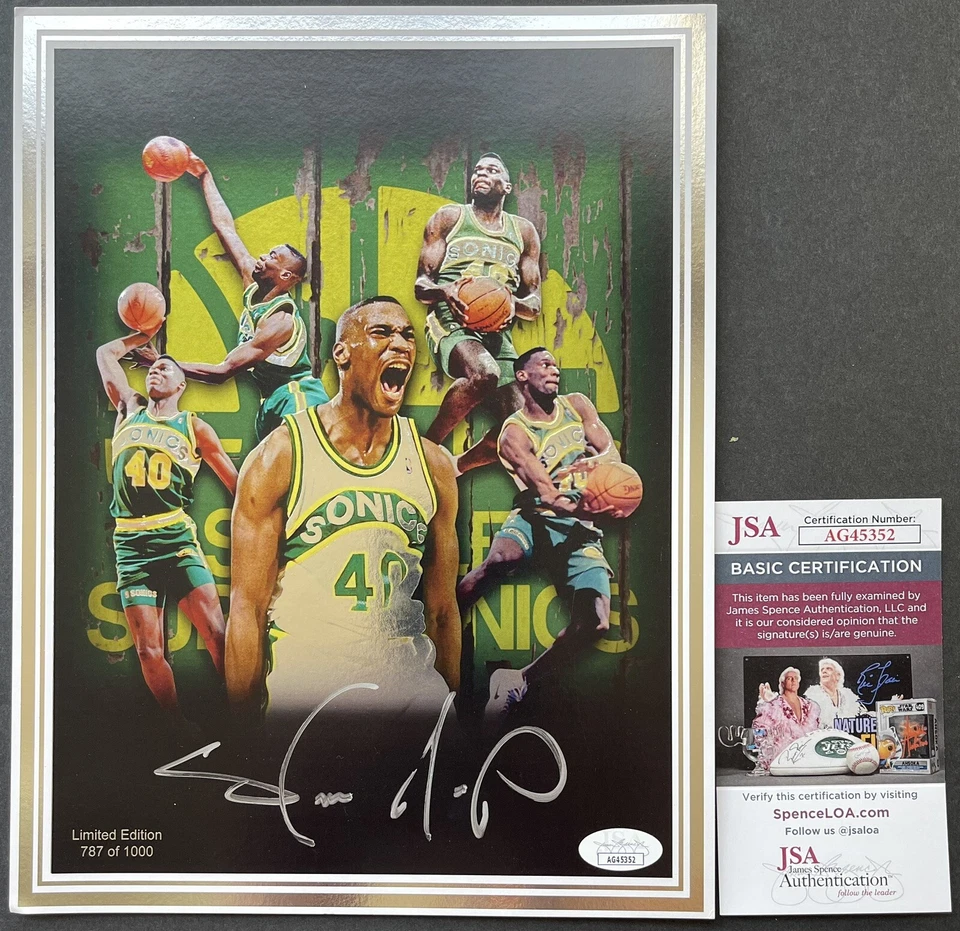 Shawn Kemp Seattle Supersonics Signed 8x10 Limited Edition Photo JSA COA - Image 1 of 1
