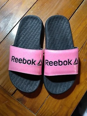 Niñas Rosa/Negro Reebok EE. UU. Talla 4/UE 36 - Sandalias/chanclas Foto 1 de 3