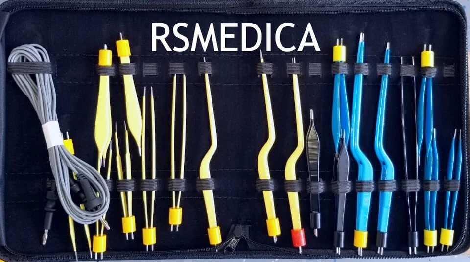 ATLANTIC High Class Bipolar Bayonet Forceps Electrosurgical Instruments Set