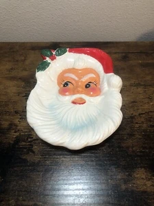 Vintage chadwick Christmas jolly Santa face spoon rest ceramic Japan - Picture 1 of 11