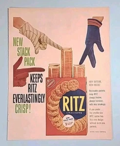 1958 Vtg Print Ad, Ritz Crackers - New Stack Pack Keeps Ritz Everlastingly Crisp - Picture 1 of 3