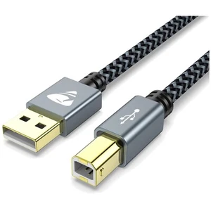 Druckerkabel 3m USB 2.0 typ A B geflochten Nylon stabiler vergoldeter Stecker - Bild 1 von 9
