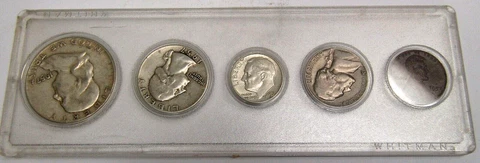1957 P Circulated Coin Mint Set in Whitman Case Cover