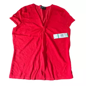 NWT NEW Jones New York Collection Women's Red Sleeveless Stretch Knit Tank Top L - Picture 1 of 6
