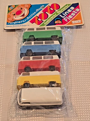 Juego de 5 autobuses combinados VW de plástico de colección de México - paquete sin abrir Foto 1 de 4