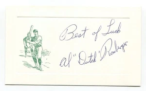 Al "Dutch" Romberger Signed Card Autograph MLB Baseball Roger Harris Collection - Picture 1 of 2