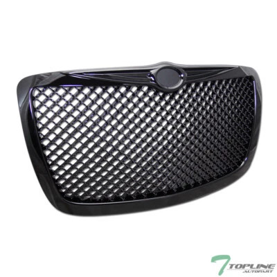 Topline For 2005-2010 Chrysler 300/300C Mesh Front Hood Bumper Grill Grille -Blk Foto 1 de 4