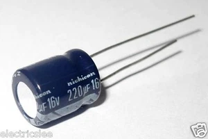 4pcs - NICHICON 220uF(220µF) 16V Radial Electrolytic Capacitor Japan - Picture 1 of 2