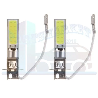 2pcs 2018 H3 60W LED Xenon Pure White Fog Light SMD Car 70W Bulb 6000k - Image 1 of 4