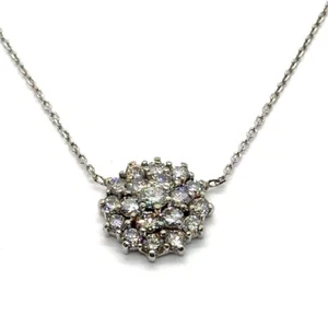 Diamond Necklace 20 Diamonds 1.00 Carat T.W. 14K White Gold 4.2g (EPJ026315) - Picture 1 of 9