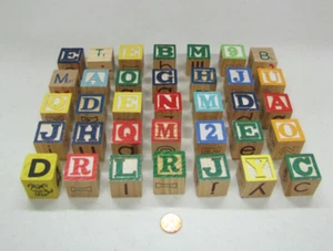 WOOD BLOCK NUMBERS MATH Educational Dots Play Craft 1.1" WOODEN BLOCKS Lot #1 - Picture 1 of 4