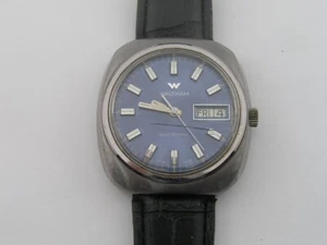 Vintage Waltham Electrodyne Watch Blue Dial Day/Date 1970's - Picture 1 of 4