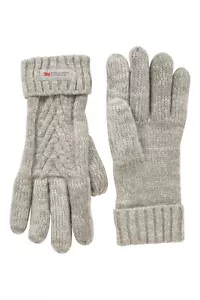 Mountain Warehouse Womens Thinsulate Cable Knitted Glove Ladies Winter Mittens - Picture 1 of 15
