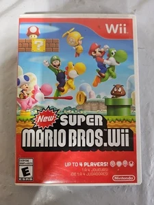 Super Mario Bros Wii (Nintendo Wii, 2009) No Manual VG - Picture 1 of 4