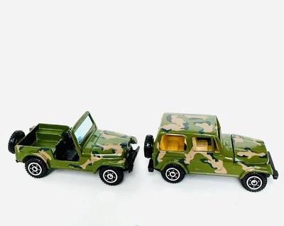 Yat Ming Jeep CJ-7 Army Military Green Camouflage 1:64 Diecast Vintage #1603 Lot - Image 1 of 4