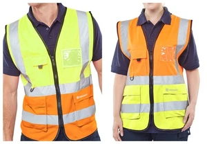 Beeswift Hi-vis Two Tone Executive Id Vest Orange/Yellow, yellow/ORANGE - Picture 1 of 5