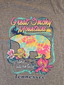 T-shirt donna XL GREAT SMOKY MOUNTAINS orso grigio/rosa. G1 - Foto 1 di 4
