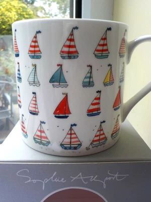 Sophie Allport 'Sailing Boats' LARGE China Mug, Boxed, Collectors Piece, BNWT - Image 1 of 4