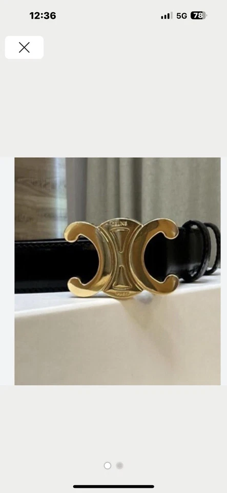 Celine Lady Gold Buckle Black Belt Leather Belt EUR size 110 - Image 1 of 4