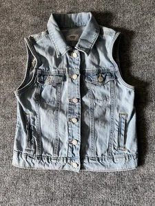 OLD NAVY Girl's Light Wash Denim Button Down Sleeveless Jean Jacket Vest XL(14) - Picture 1 of 8