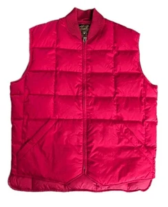 Vintage Eddie Bauer gefütterte Weste Herren XL groß Premium Gänsedaunen Daunen hellrot gebraucht, in einwandfreiem Zustand - Bild 1 von 14
