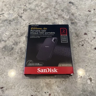 SanDisk NVMe Extreme Go Portable 2TB External SSD  USB 3.2 Gen 2 USB-C - Image 1 of 4