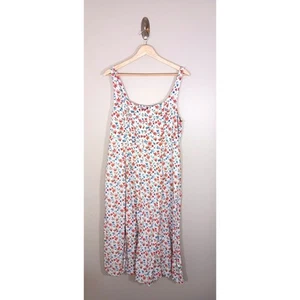 Old Navy Floral Smocked Cottagecore Linen Blend Midi Dress Women's Size L - Picture 1 of 6
