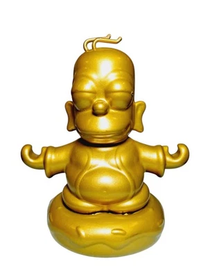 Kidrobot The Simpsons Gold Homer Meditating Buddha  3" Vinyl Figure  - Image 1 of 4