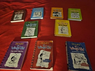 Lot of  9  Diary of a Wimpy Kid Hardcover / Paperback Book Bundle by Jeff Kinney - Image 1 of 4