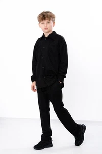 Boys’ Clothing Set – Suede Shirt with Pockets & Elastic Waist Pants,, Demi-se... - Picture 1 of 8