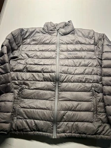 Marmot 700 Zeus Duck Down Puffer Jacket Gray Full Zip Quilt Lined Mens Sz 2XL - Picture 1 of 10