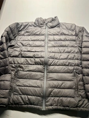 Marmot 700 Zeus Duck Down Puffer Jacket Gray Full Zip Quilt Lined Mens Sz 2XL - Image 1 of 4