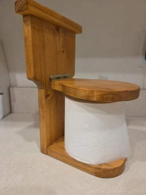 Soporte para rollos de papel higiénico de madera hecho a mano papel colgante o de mesa no incluido Foto 1 de 4