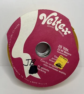VTG Gold Veltex Ribbon 1 1/2" Wide Designer Christmas Ribbon Wreaths 25 Yds USA - Image 1 of 4