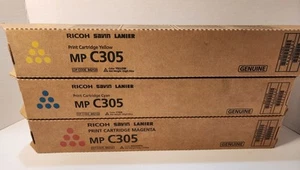 Ricoh C305 Genuine Yellow Cyan Magenta C305 842121, 842122, 842120 NEW! Set Of 3 - Picture 1 of 10