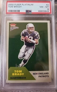 Fleer Platinum 2002 Tom Brady PSA 8 come nuovo - Foto 1 di 2