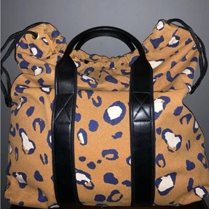 3.1 Phillip Lim Leopard Kordelzug Tragetasche Canvas Seesack Damen braun - Bild 1 von 3