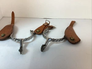 Vintage geätzte Western Cowboy Sporen Markenlos silberfarben - Bild 1 von 10