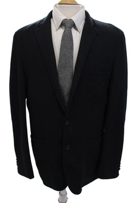 Blazer Alan River Para Hombres Tejido Dos Botones Manga Larga Azul Marino Talla 44L Foto 1 de 4