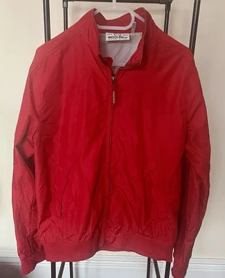 Woolrich~ Nice Vintage Red Full Zip & Pockets Windbreaker Jacket~ Size L~ GC - Image 1 of 4