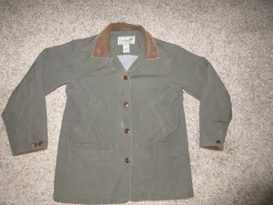 L.L.Bean Canvas Field Chore Barn Jacket Brown Cord Collar 0WY22 Women M - Bild 1 von 5