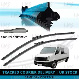 For VW Crafter 2006-2016 Front Windscreen 26" 24" Flat Aero Wiper Blades Set - Picture 1 of 7