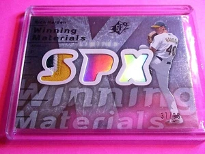 2007 Upper Deck SPx RICH HARDEN Game Used 3clr Jersey PATCH, Athletics #d/99, - Picture 1 of 1