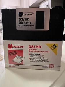 Universal IBM Formatted A3.5 Diskettes Qty. 25 - Afbeelding 1 van 2