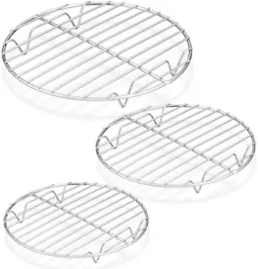Round Cooking Rack Set (3 Pcs) – Stainless Steel Baking, Cooling, Steaming & Gri - Picture 1 of 12