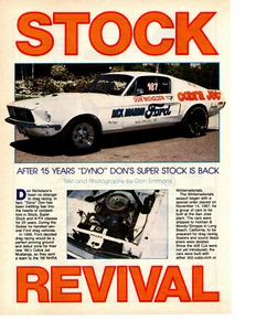 Ford Mustang 428 1968 Cobra-Jet/Don Nicholson ~ bonito artículo de 3 páginas/anuncio - Imagen 1 de 1
