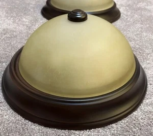 Brown/Beige Light Fixture Pair - Picture 1 of 2