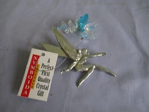 NYMBOIDA CRYSTALS NWT SILVER STONE FAIRY - CLEAR & AQUA CRYSTALS HANGING/MOBILE - Bild 1 von 3